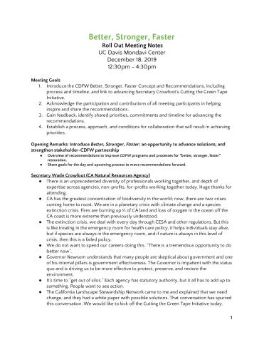 Better, Stronger, Faster: Roll Out Meeting Notes