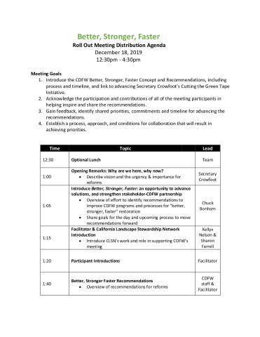 Better, Stronger, Faster: Roll Out Meeting Distribution Agenda