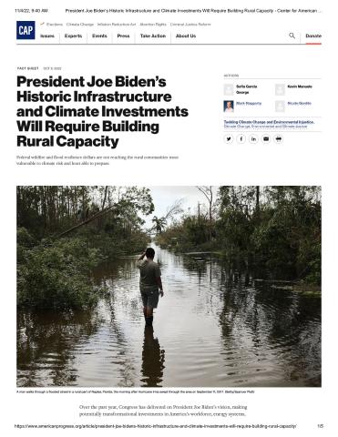 Infrastructure and Climate Investments will Require Building Rural Capacity