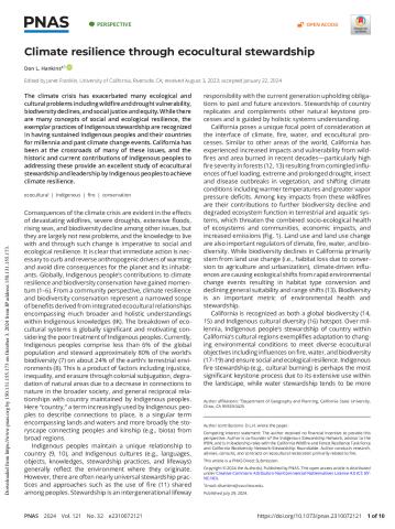 Climate resilience through ecocultural stewardship