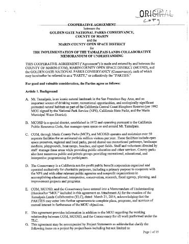 Example: Collaborative Cooperative Agreement 