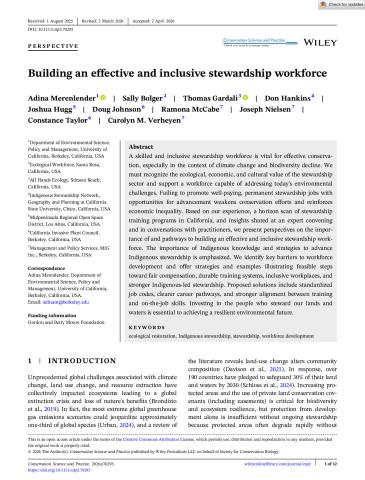 Building an Effective and Inclusive Stewardship Workforce 
