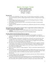 Better, Stronger, Faster: Roll Out Meeting Notes