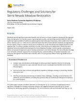 Regulatory Challenges and Solutions for Sierra Nevada Meadow Restoration