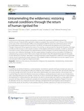 Untrammeling the wilderness: restoring natural conditions through the return of human-ignited fire