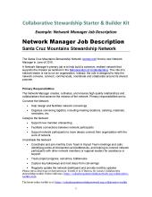Example: Network Manager Job Description