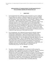 Example: MOU to Implement California’s Marine Protected Area Program