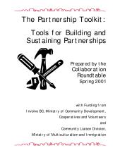 The Partnership Toolkit: Tools for Building and Sustaining Partnerships