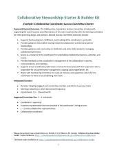 Example: Collaborative Coordinator Success Committee Charter