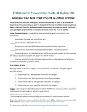 Example: One Tam Draft Project Selection Criteria