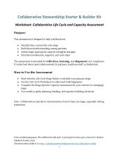 Worksheet: Collaborative Life Cycle and Capacity Assessment