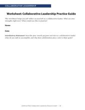Worksheet: Collaborative Leadership Practice Guide